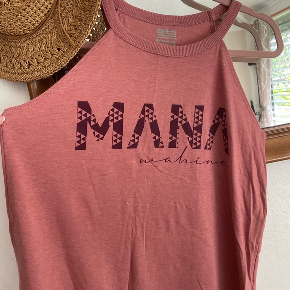 HAE HAWAII Cute Tribal Print Wahine Logo Tank Top - Picture 1 of 4